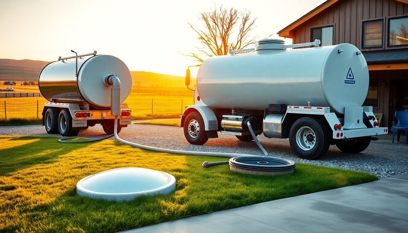 Septic service workspace in Utah at golden hour