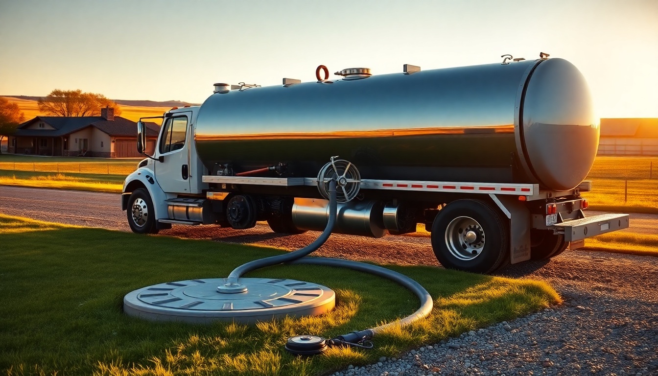 Septic service workspace in Wyoming at golden hour