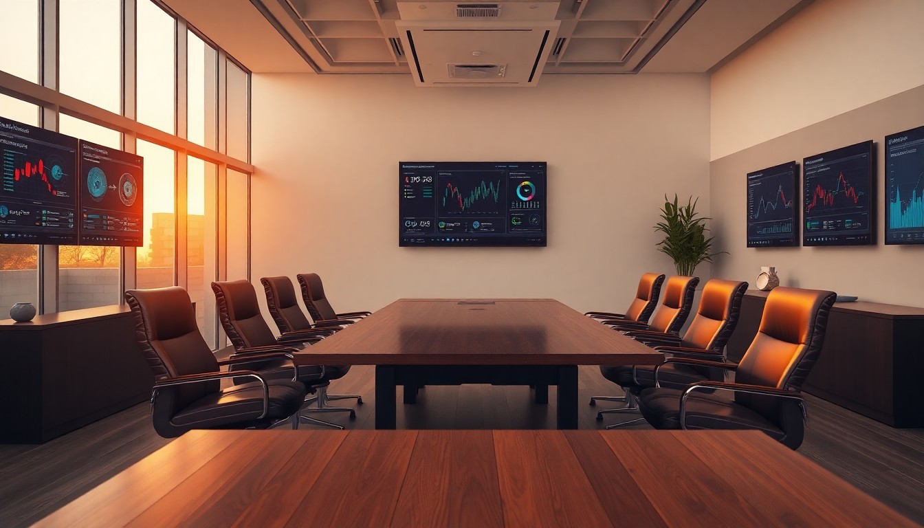 A home services marketing agency office at golden hour