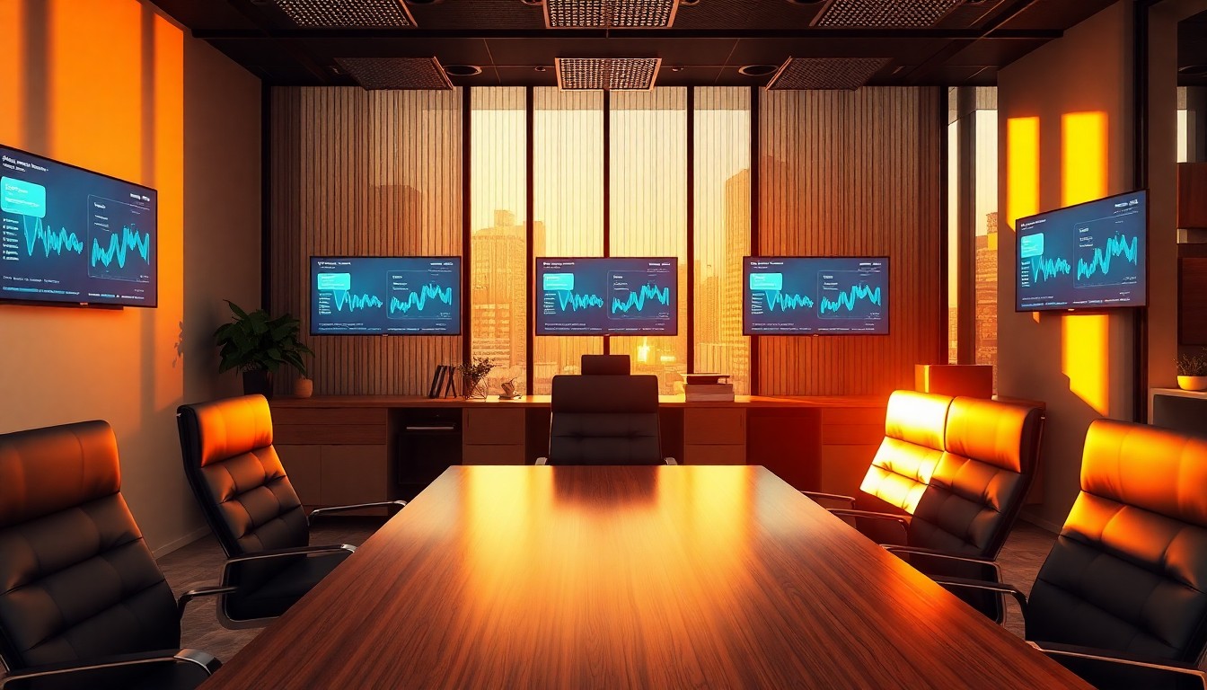 A sales outreach office at golden hour