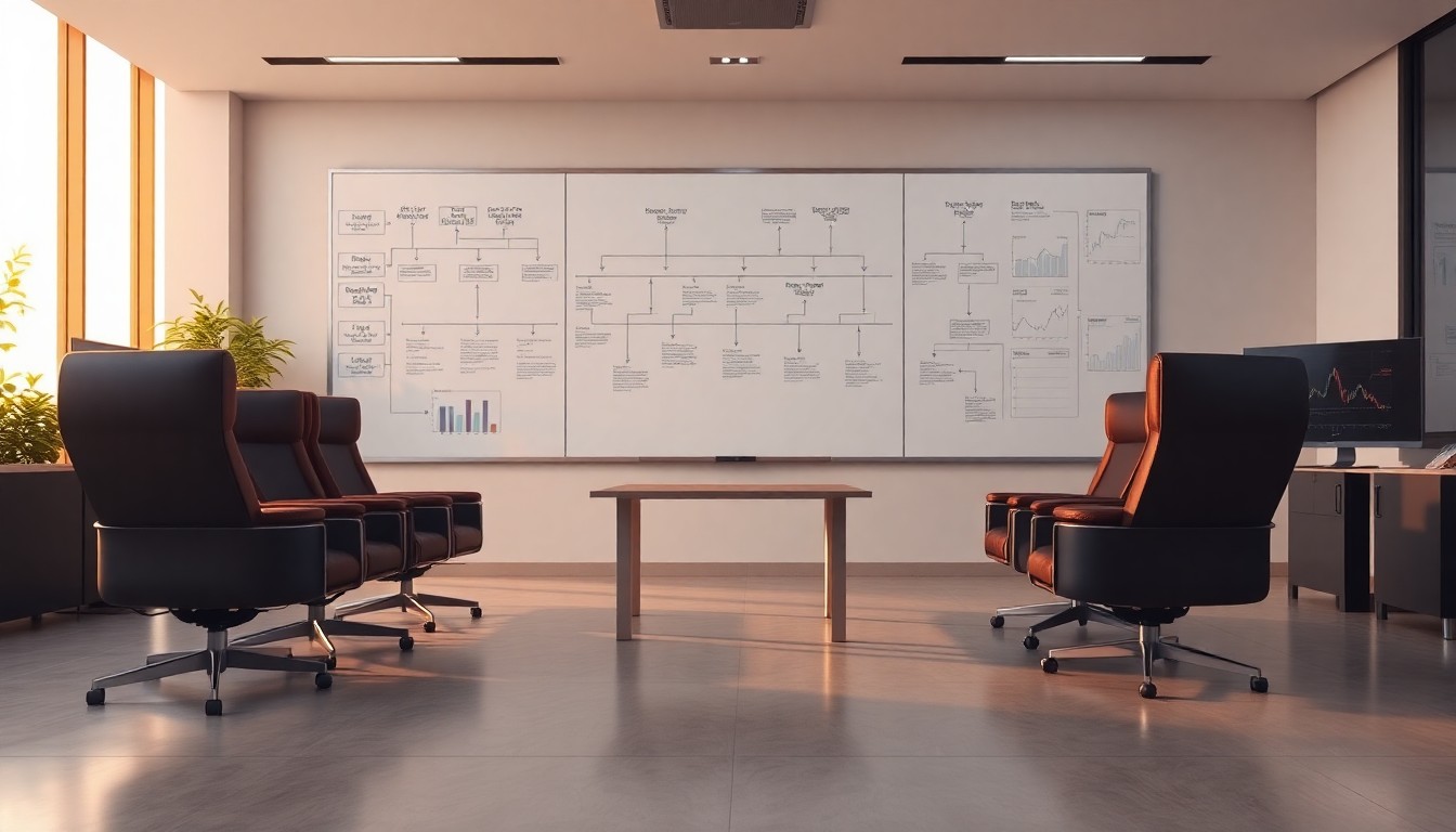An acquisition strategy room at golden hour