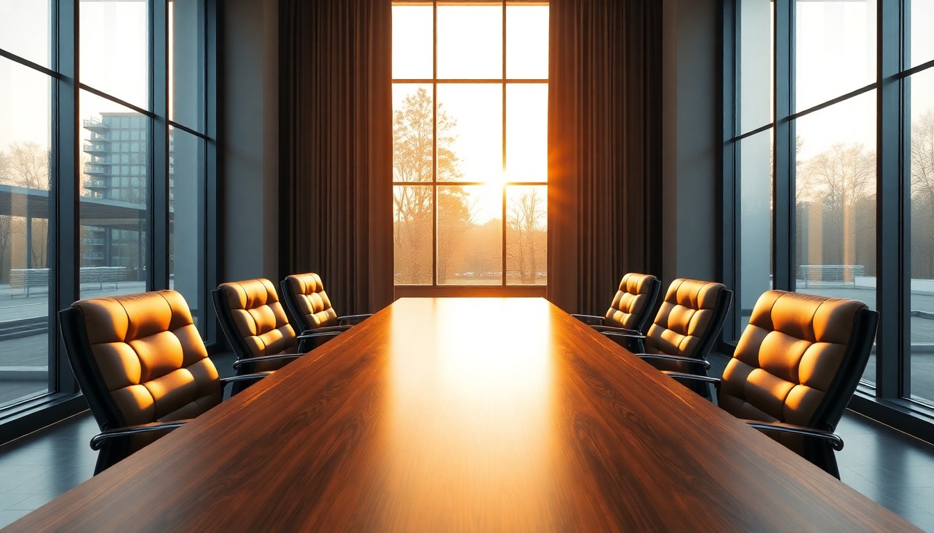 A boardroom representing a business buy-sell conversation
