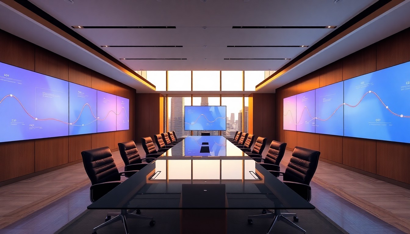 An M&A retainer engagement conference room at golden hour