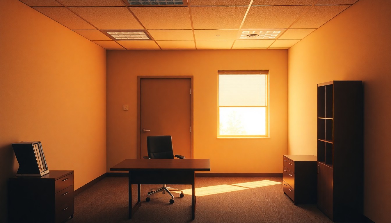 A private office at golden hour