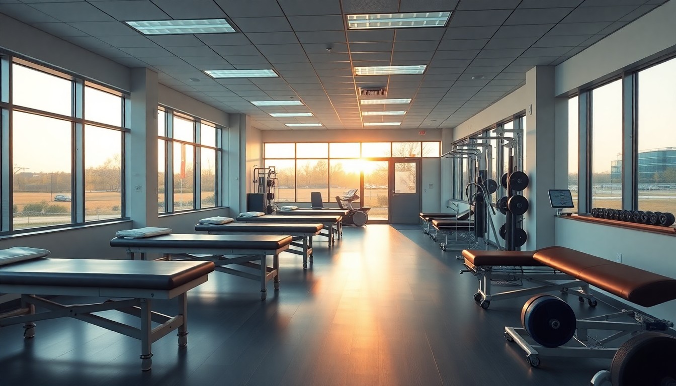 A physical therapy clinic at golden hour