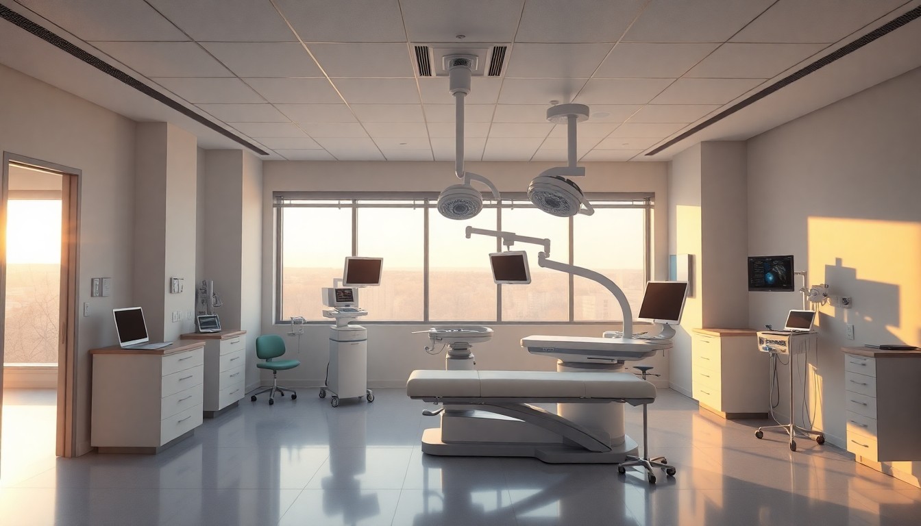 A urology clinic and procedure suite at golden hour
