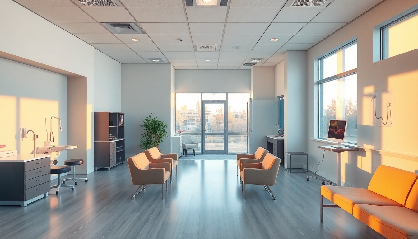 A women's health OB-GYN clinic at golden hour
