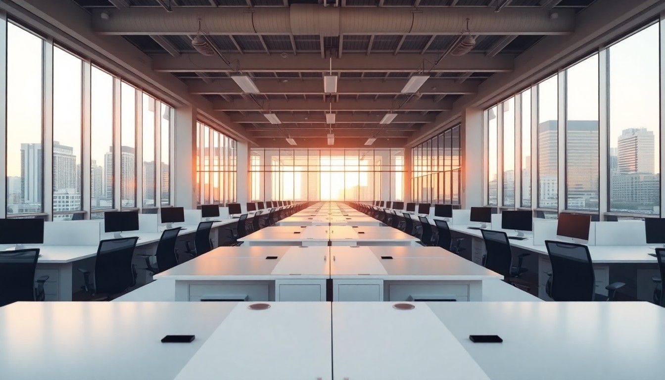 An IT staffing agency office at golden hour