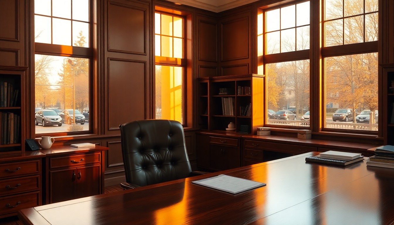 A law office at golden hour