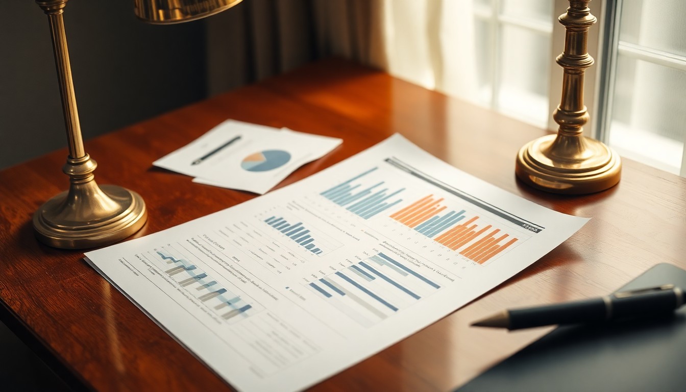 A business valuation report on a desk