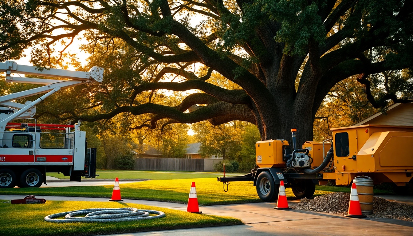 Tree Service service workspace in Alabama at golden hour