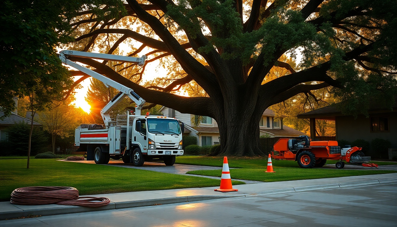 Tree Service service workspace in Alaska at golden hour