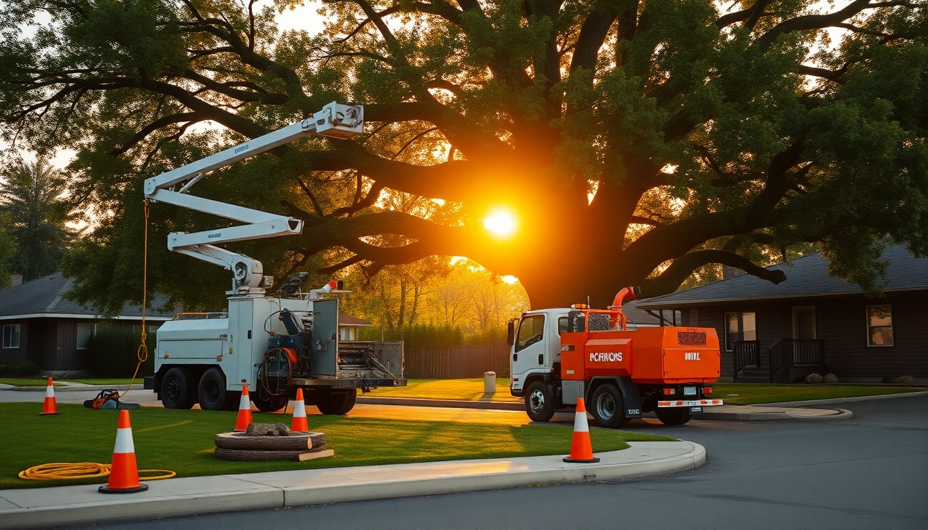 Tree Service service operation in Alaska at golden hour