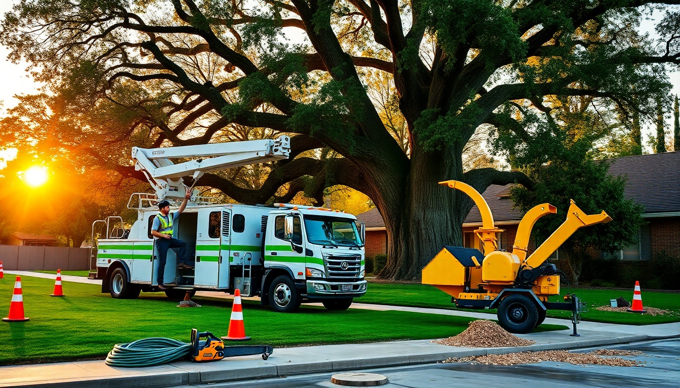 Tree Service service workspace in Arizona at golden hour