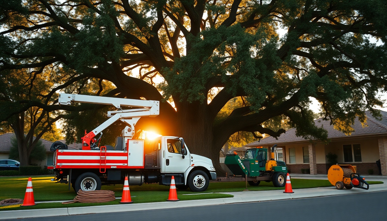 Tree Service service operation in Arizona at golden hour
