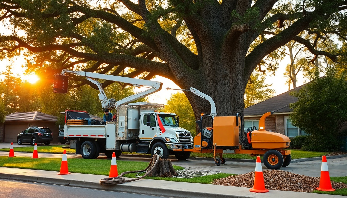 Tree Service service workspace in Arkansas at golden hour