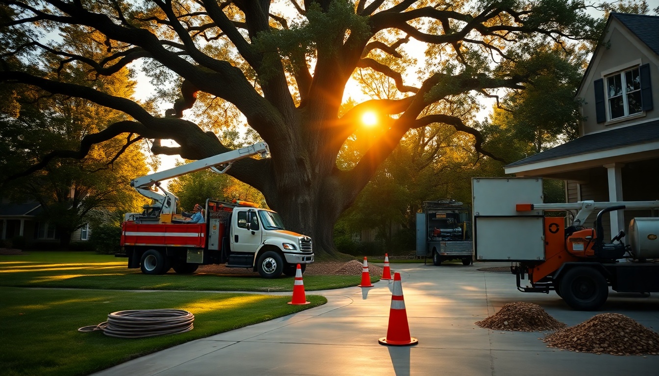 Tree Service service workspace in Connecticut at golden hour