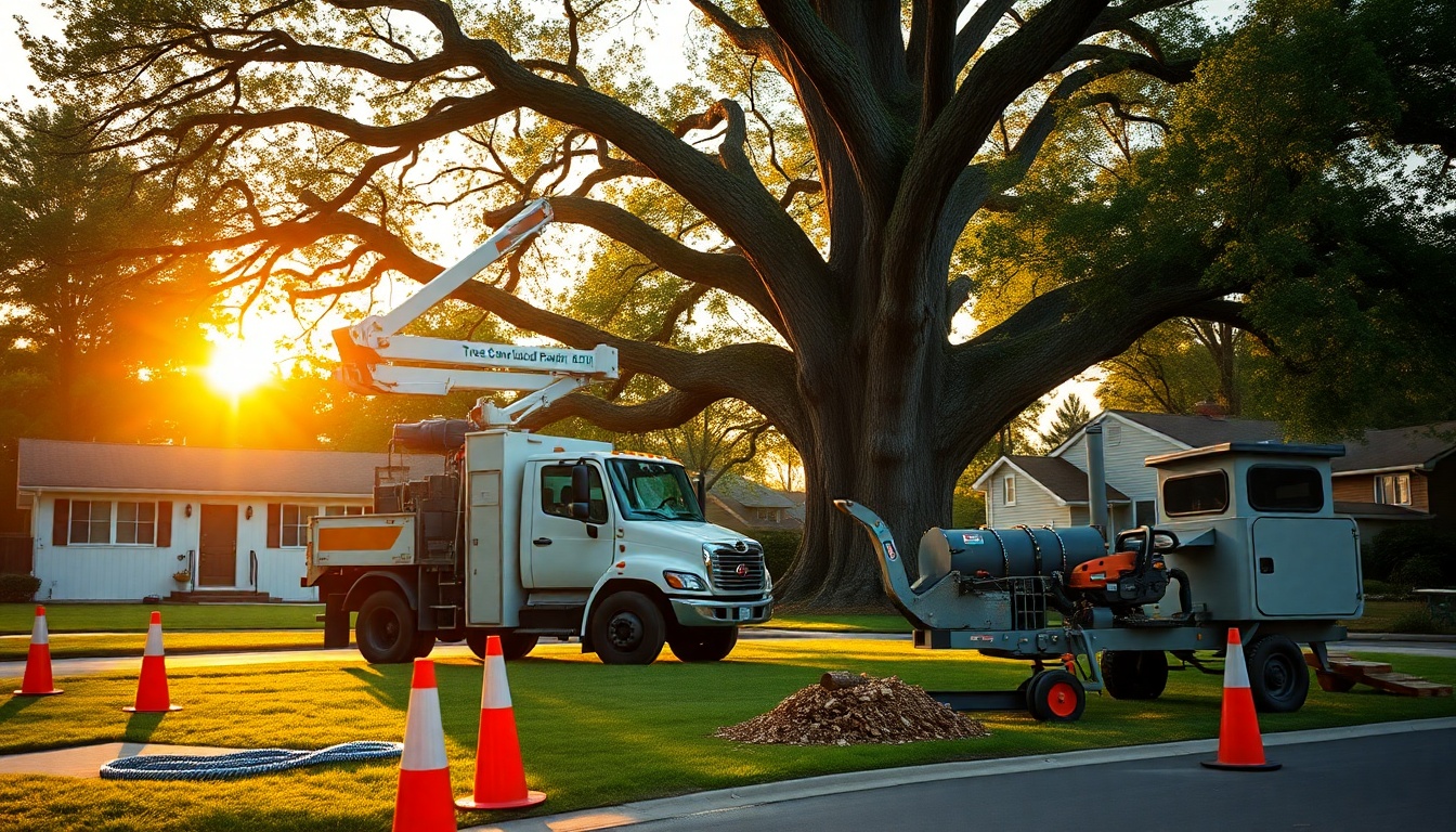 Tree Service service workspace in Delaware at golden hour