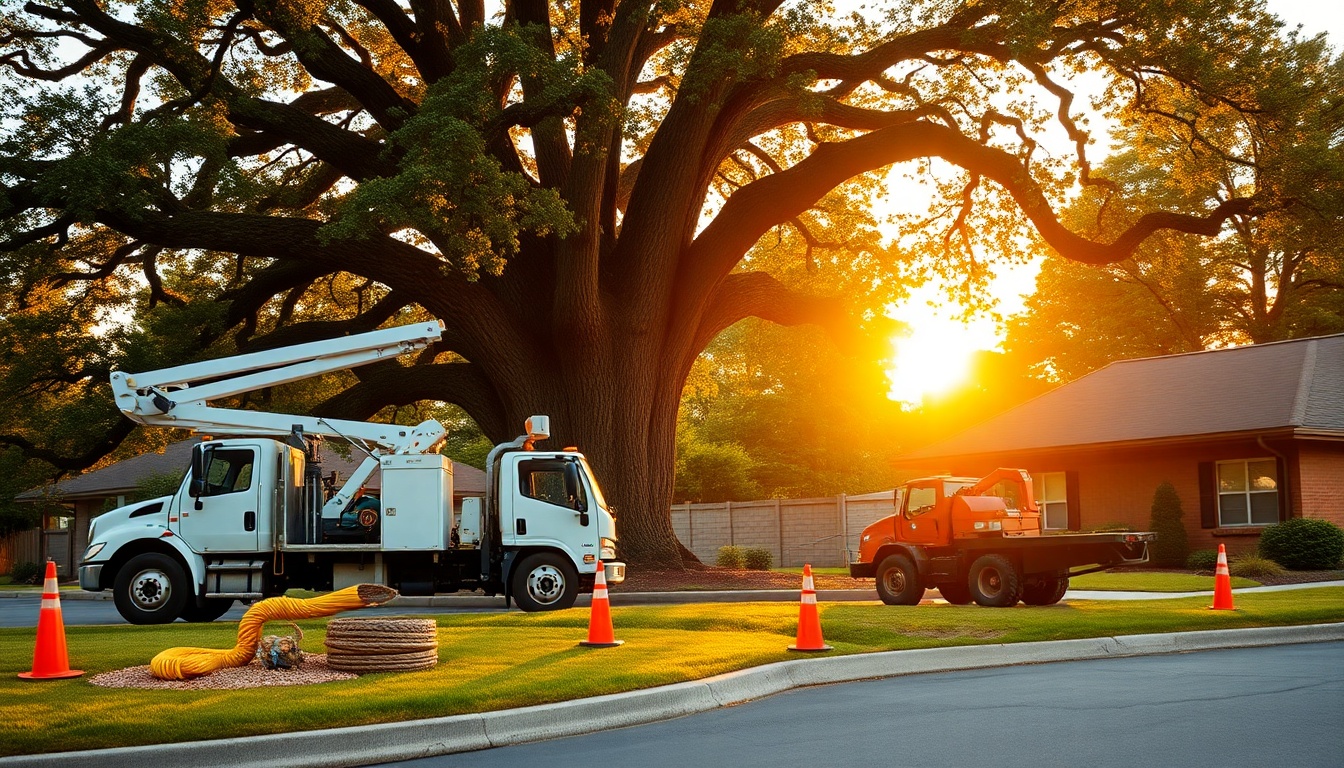Tree Service service operation in Delaware at golden hour