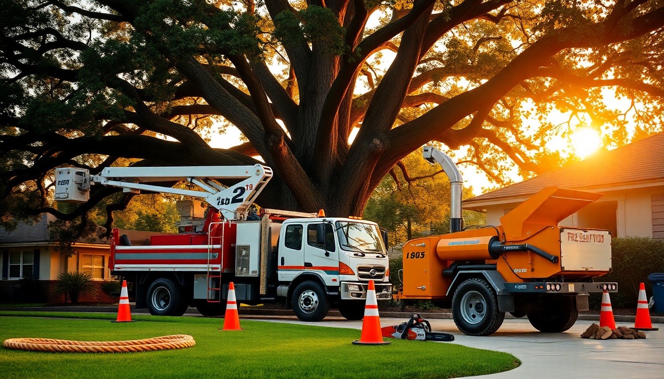 Tree Service service workspace in Florida at golden hour