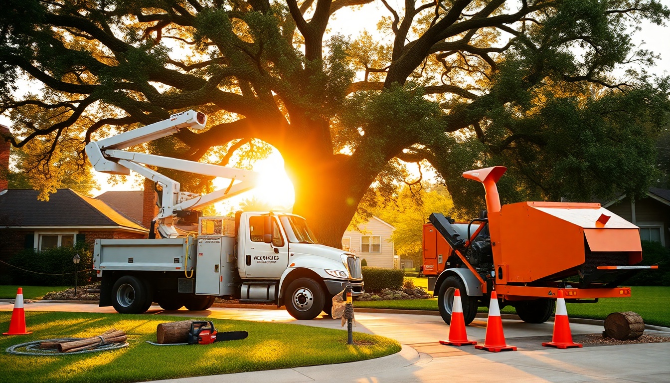 Tree Service service workspace in Georgia at golden hour