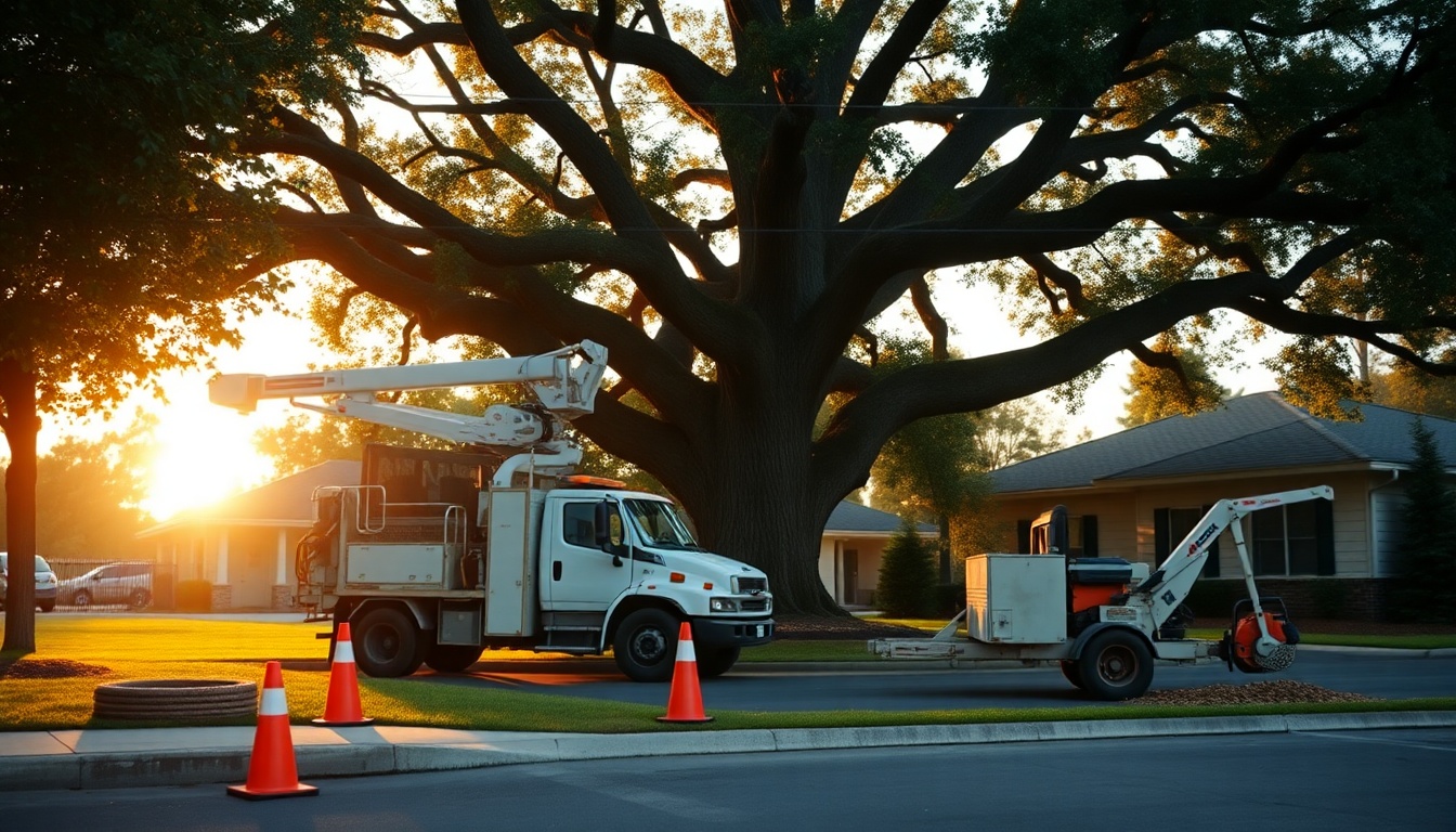 Tree Service service operation in Georgia at golden hour