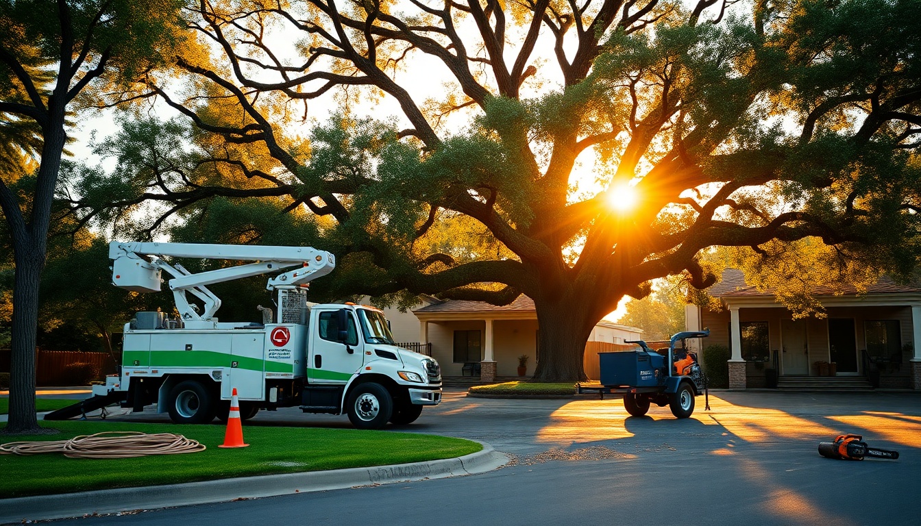 Tree Service service operation in Idaho at golden hour