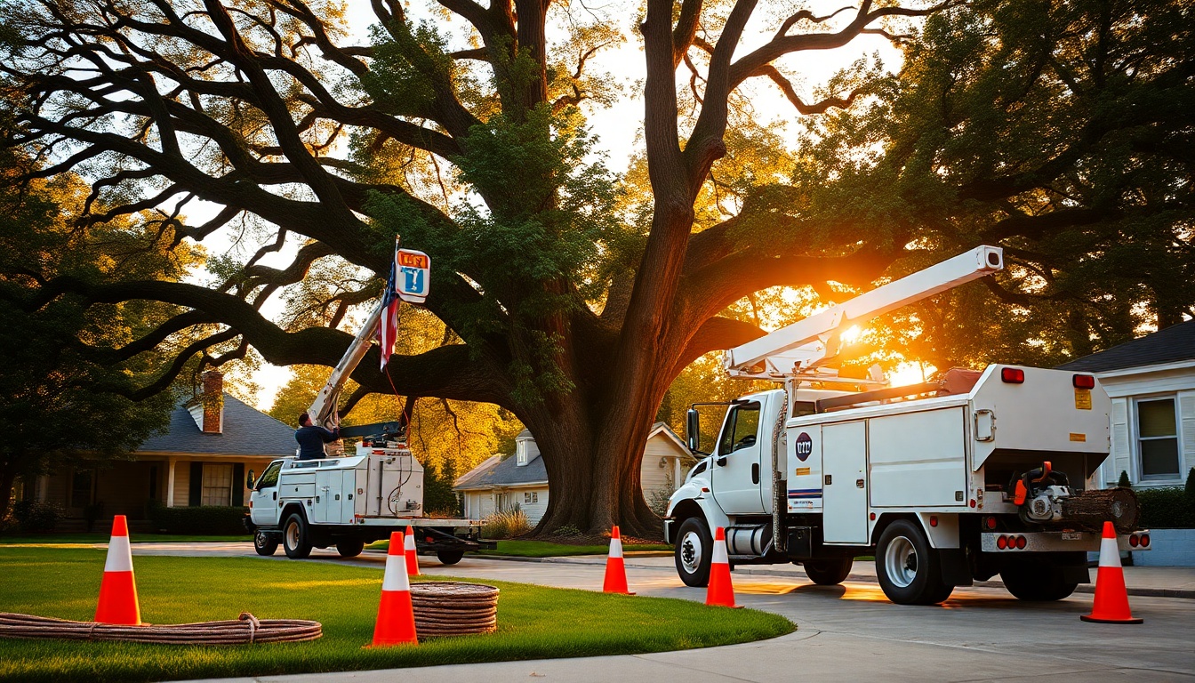 Tree Service service workspace in Illinois at golden hour