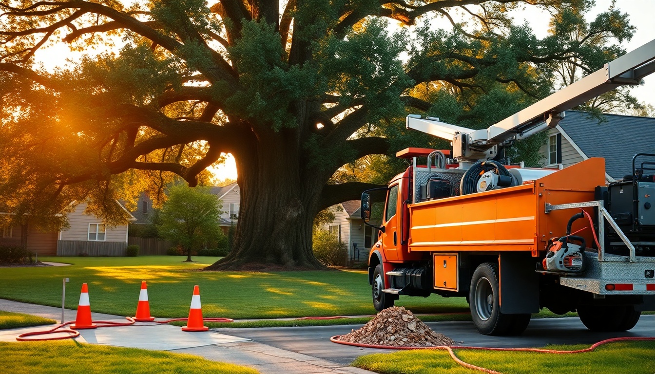 Tree Service service workspace in Indiana at golden hour