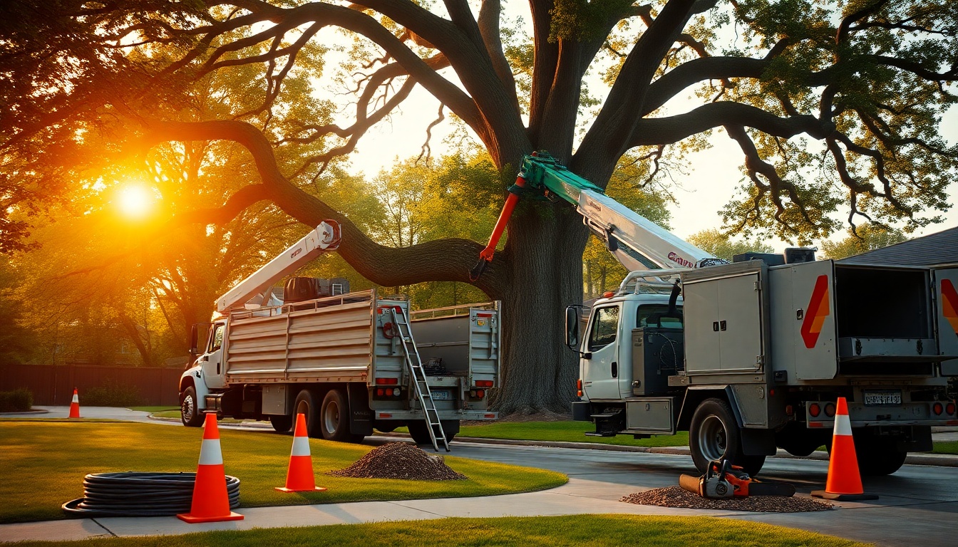 Tree Service service workspace in Kansas at golden hour
