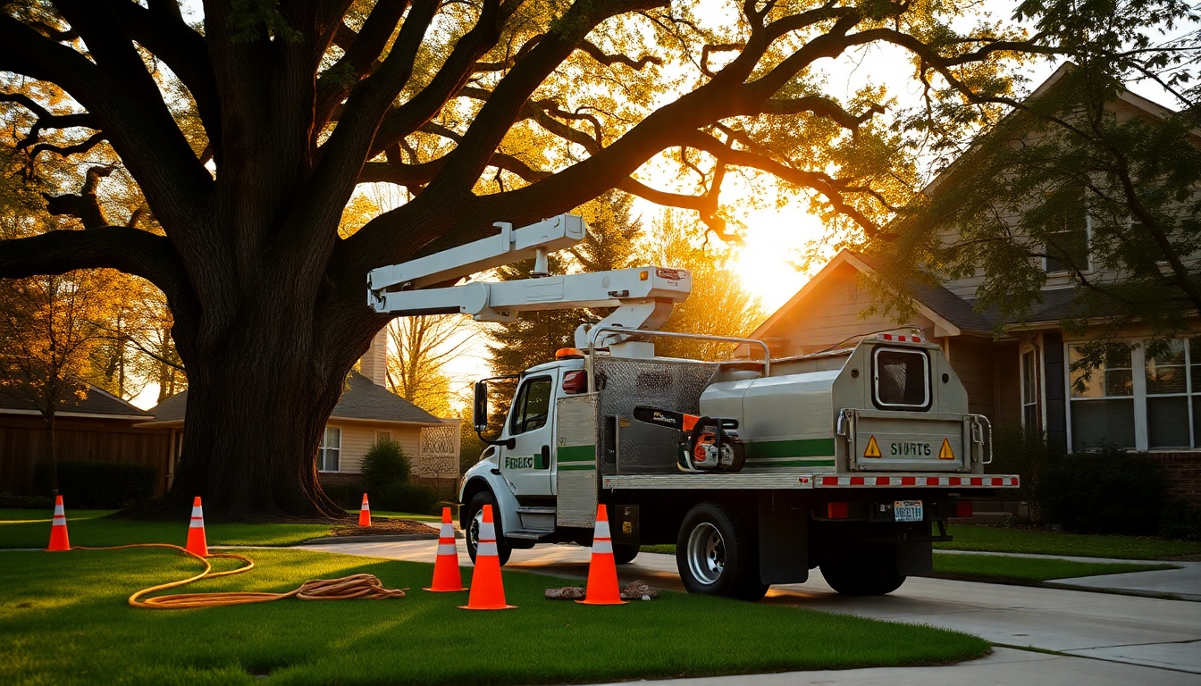 Tree Service service workspace in Kentucky at golden hour