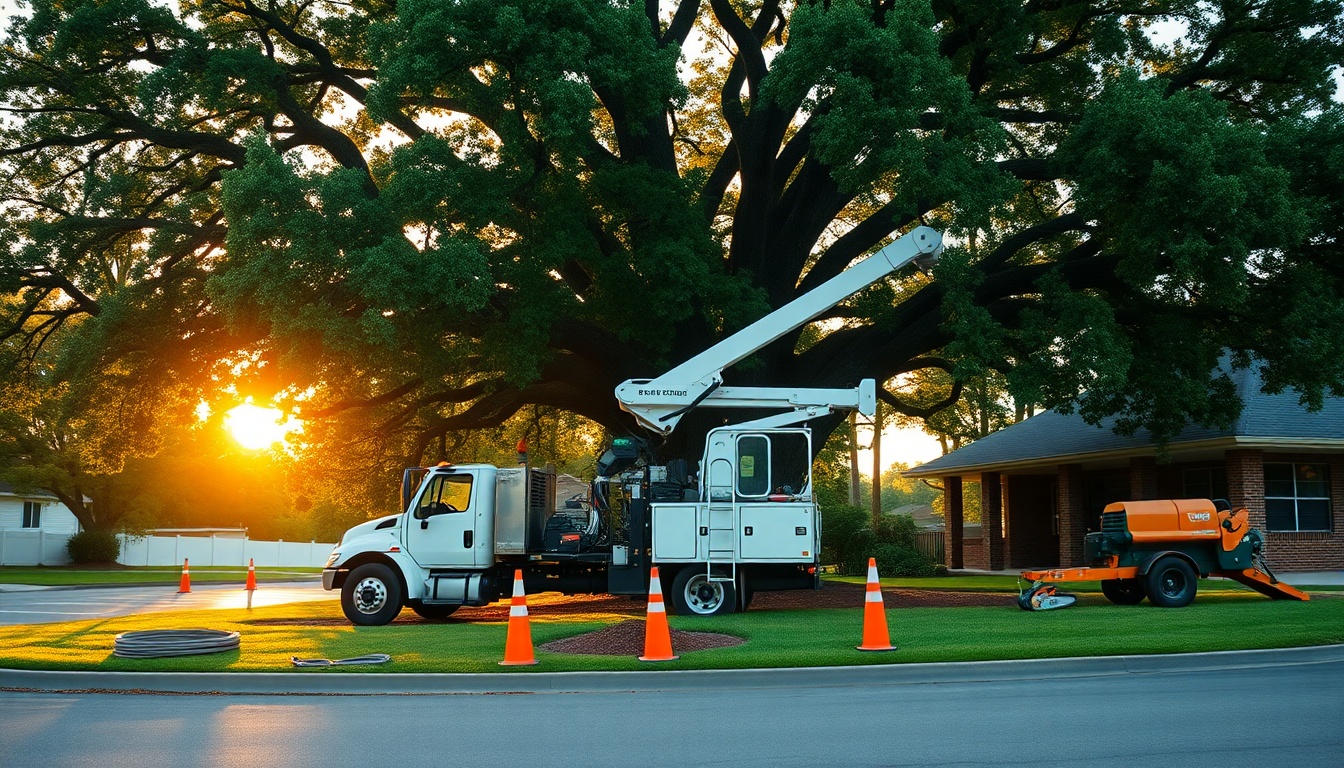 Tree Service service operation in Kentucky at golden hour