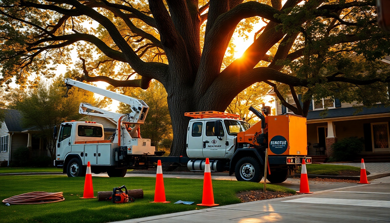 Tree Service service workspace in Maine at golden hour
