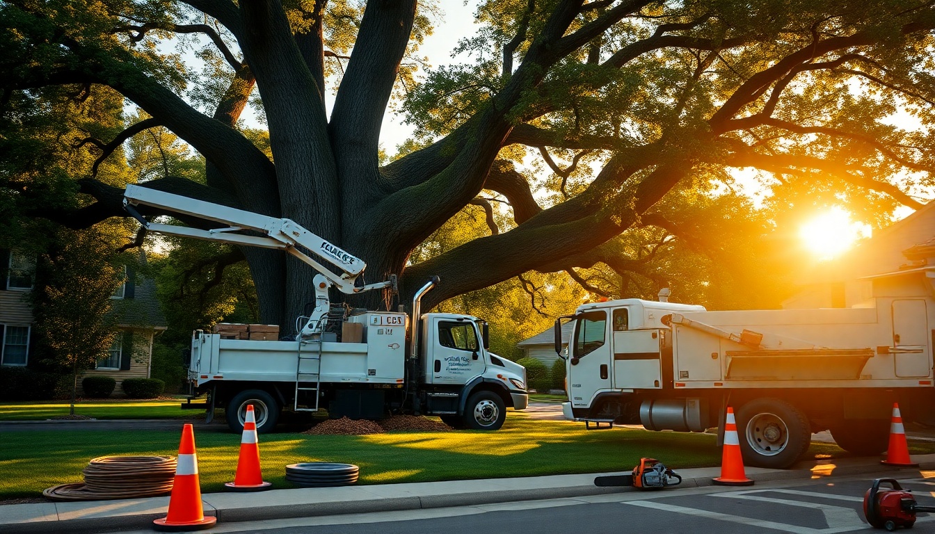 Tree Service service workspace in Maryland at golden hour