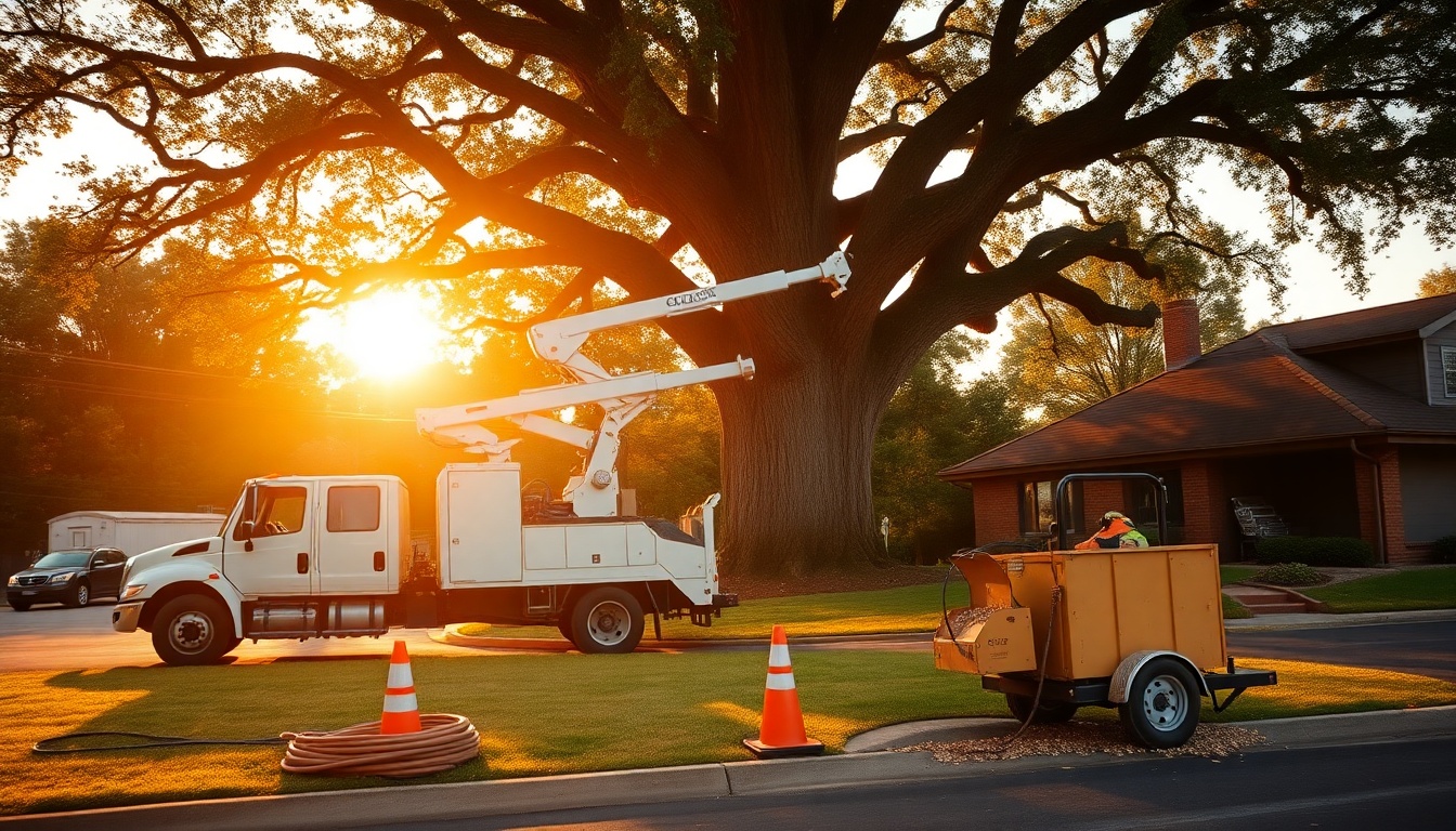 Tree Service service operation in Maryland at golden hour