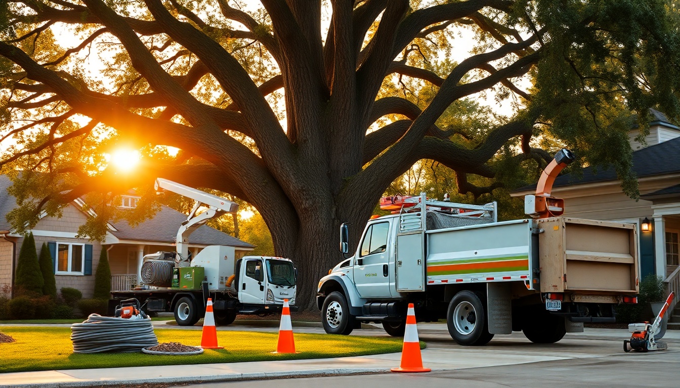 Tree Service service workspace in Michigan at golden hour