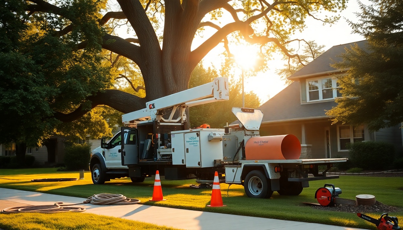 Tree Service service workspace in Minnesota at golden hour