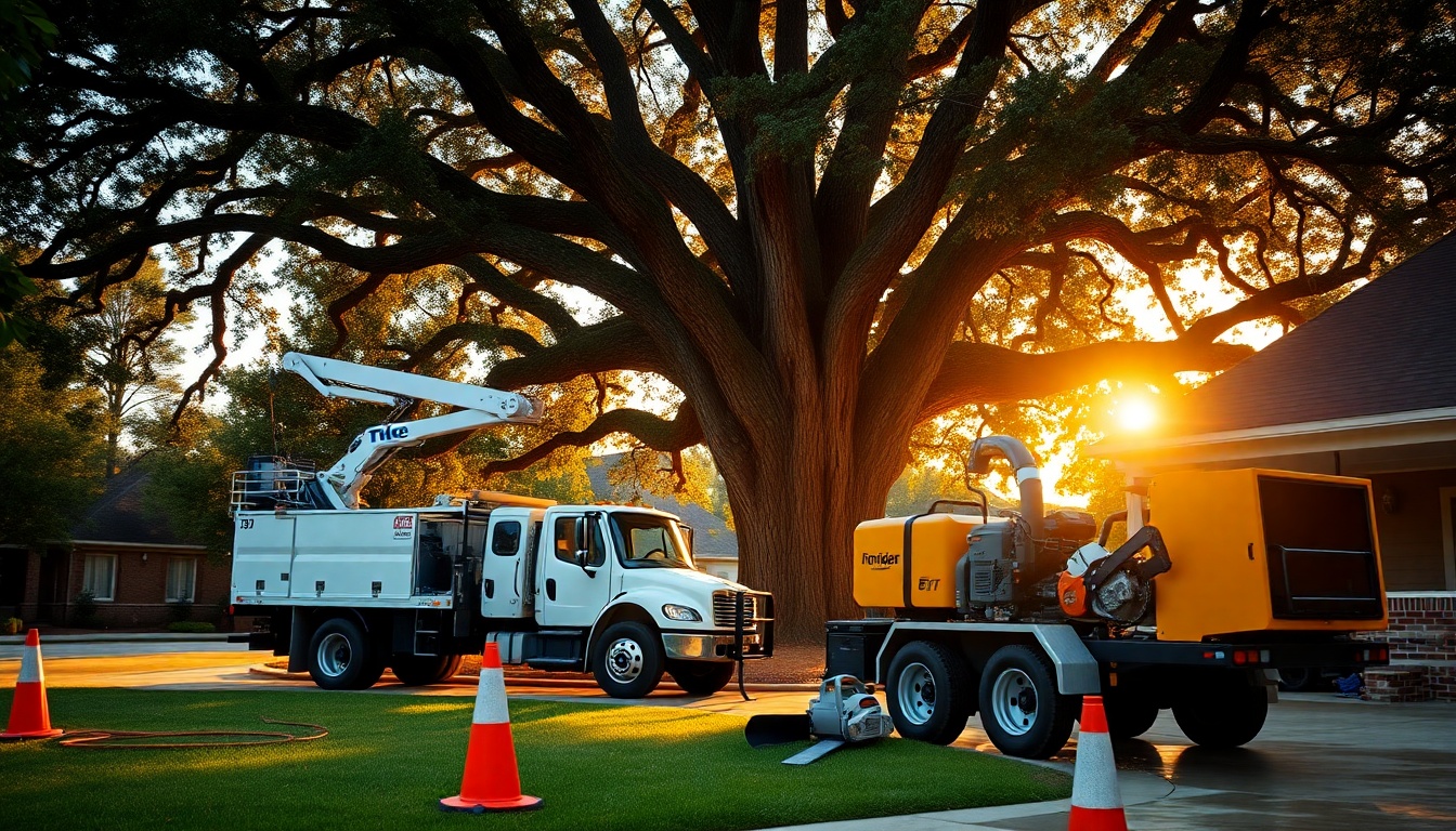 Tree Service service workspace in Mississippi at golden hour