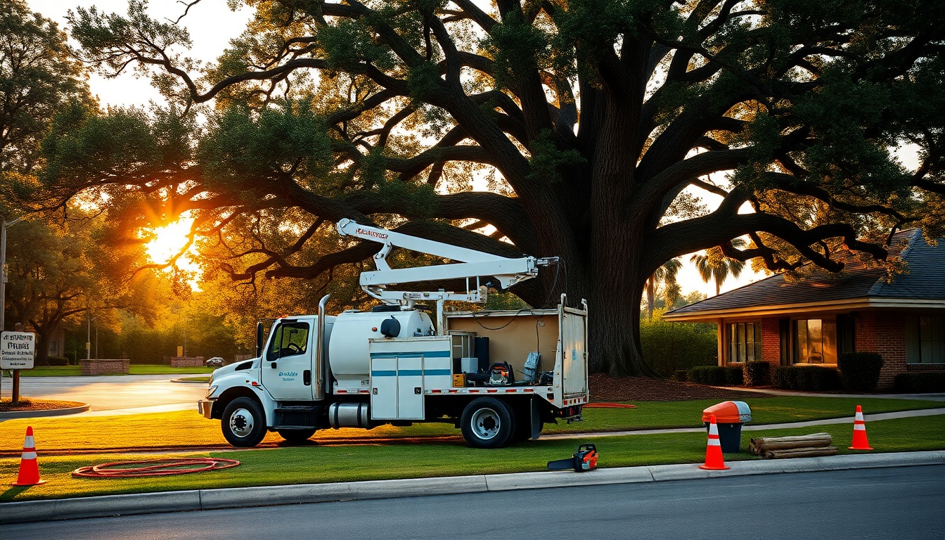 Tree Service service operation in Mississippi at golden hour