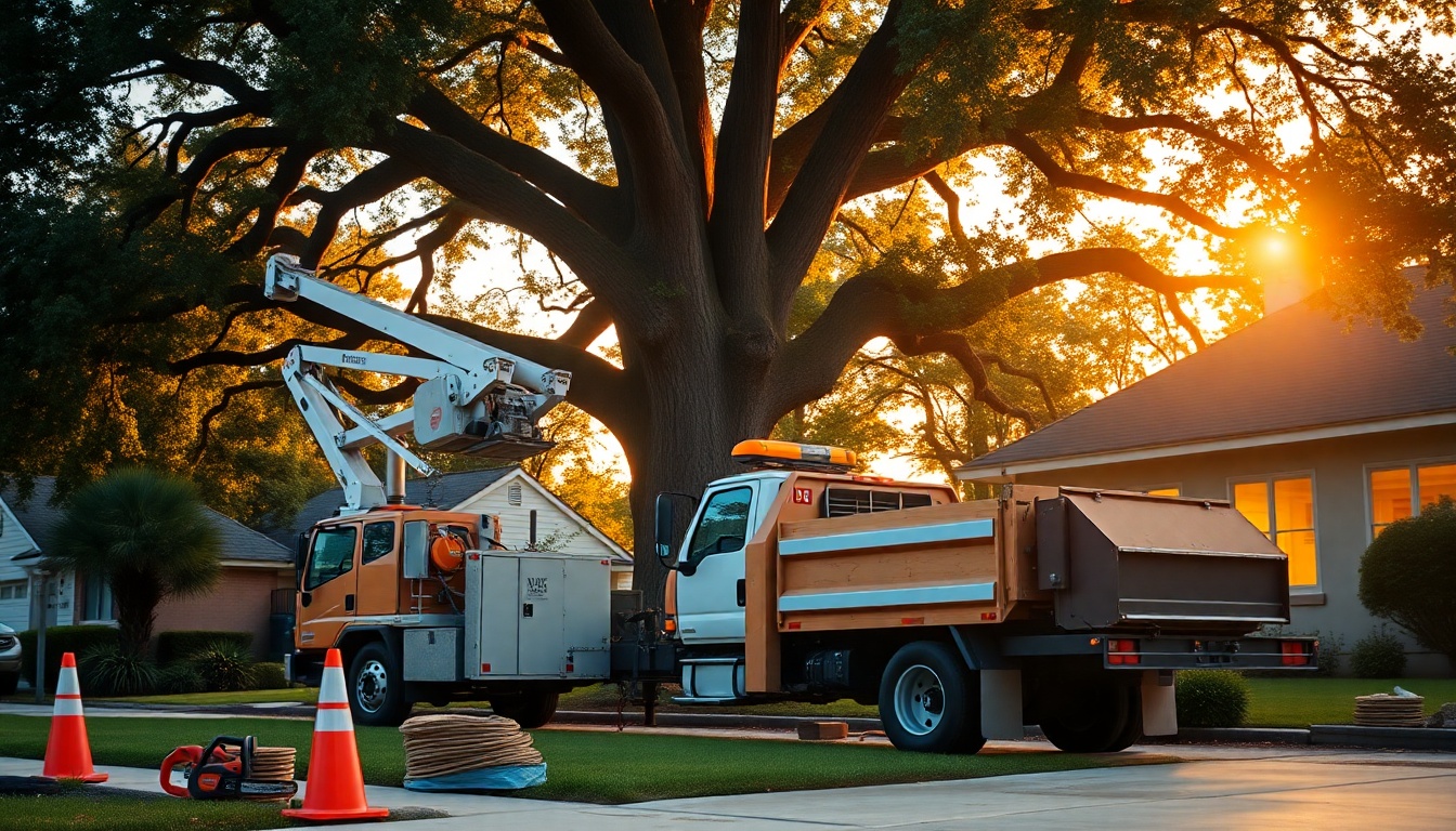 Tree Service service workspace in Missouri at golden hour