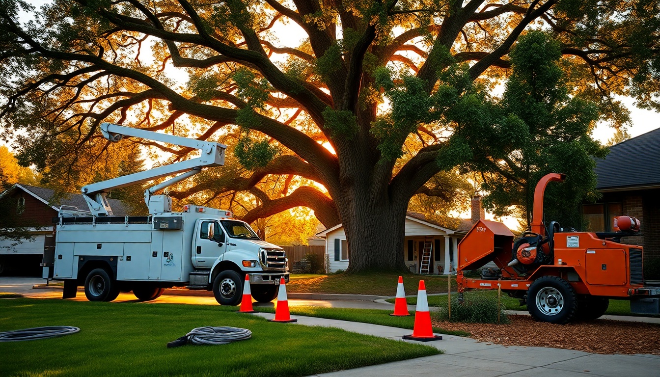 Tree Service service workspace in Montana at golden hour