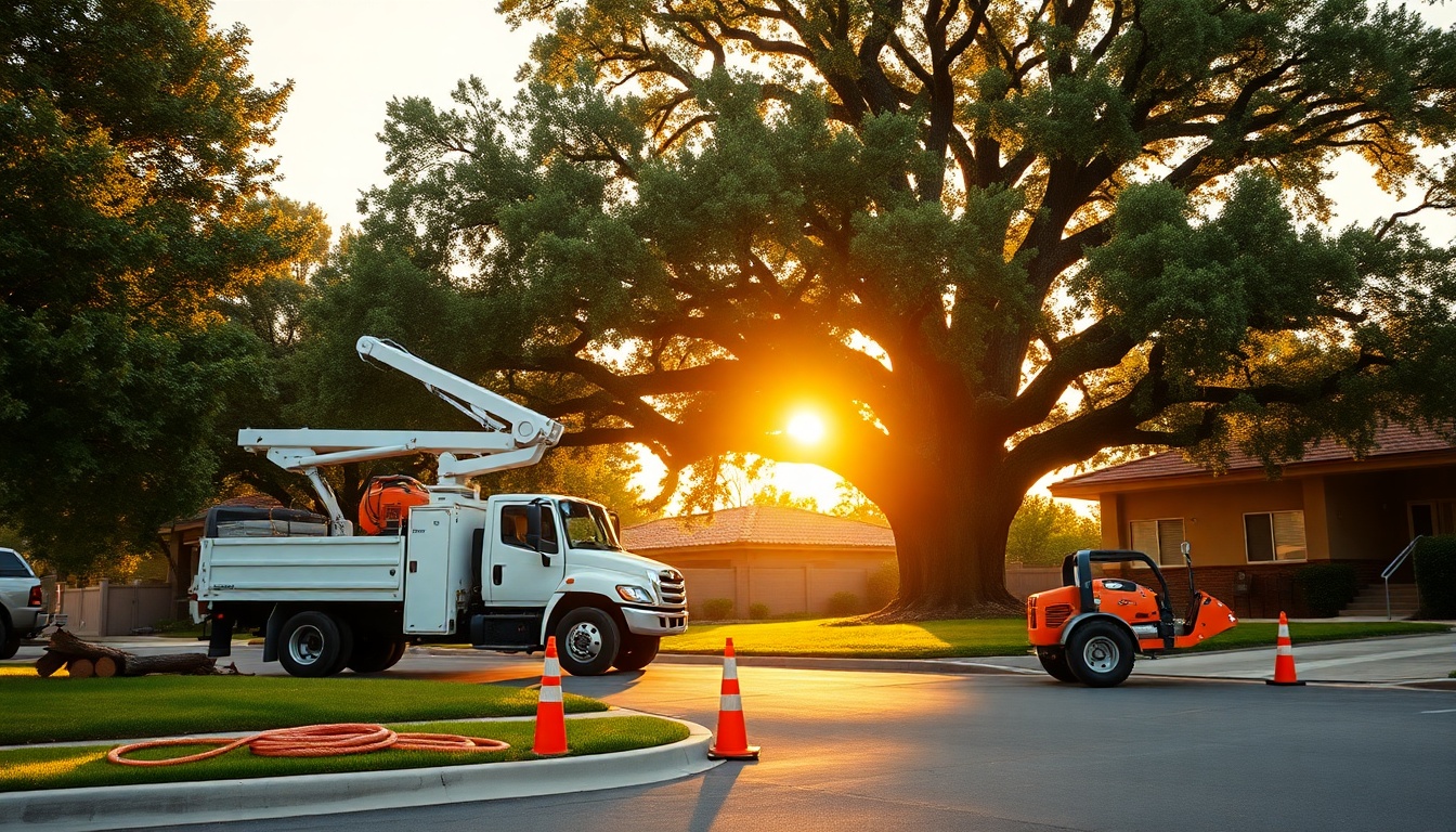 Tree Service service operation in Nevada at golden hour