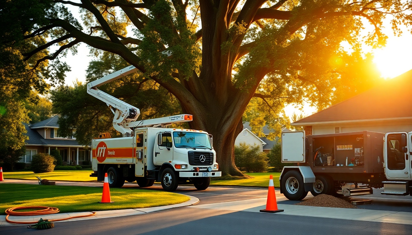 Tree Service service workspace in New Jersey at golden hour