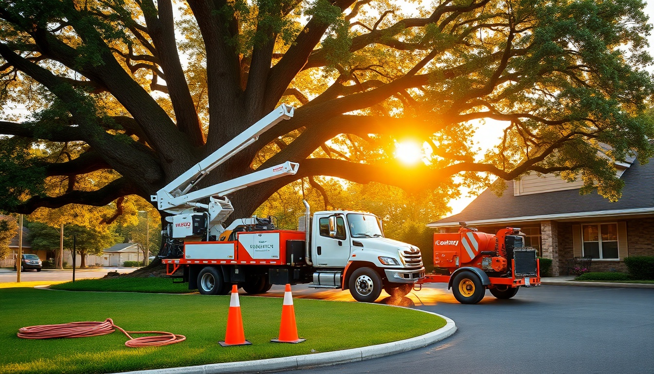 Tree Service service operation in New Jersey at golden hour