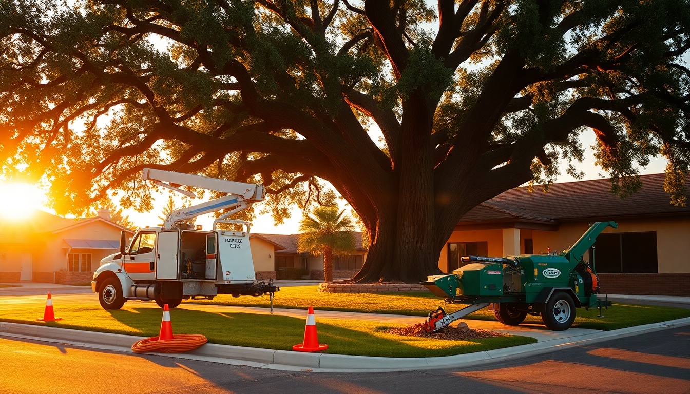 Tree Service service operation in New Mexico at golden hour