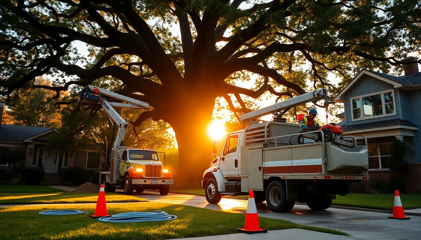 Tree Service service workspace in New York at golden hour