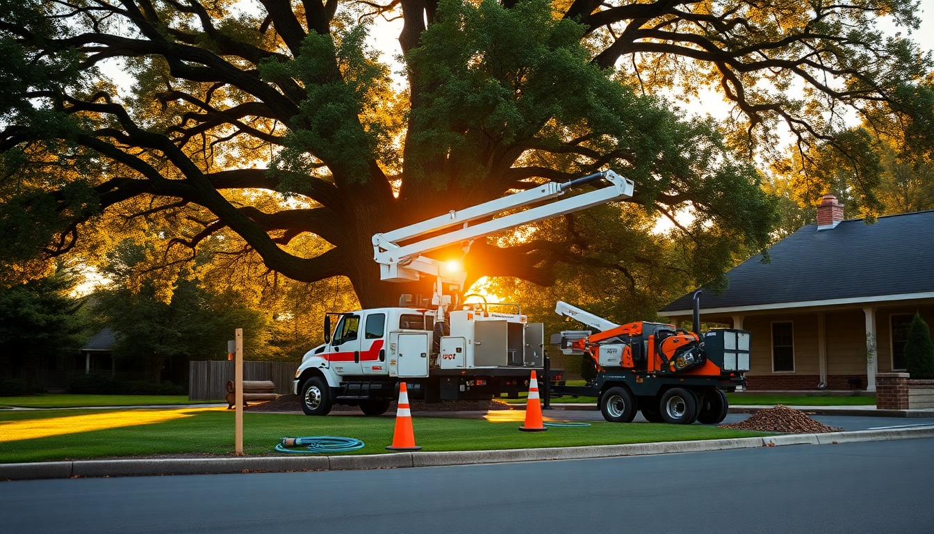 Tree Service service operation in New York at golden hour