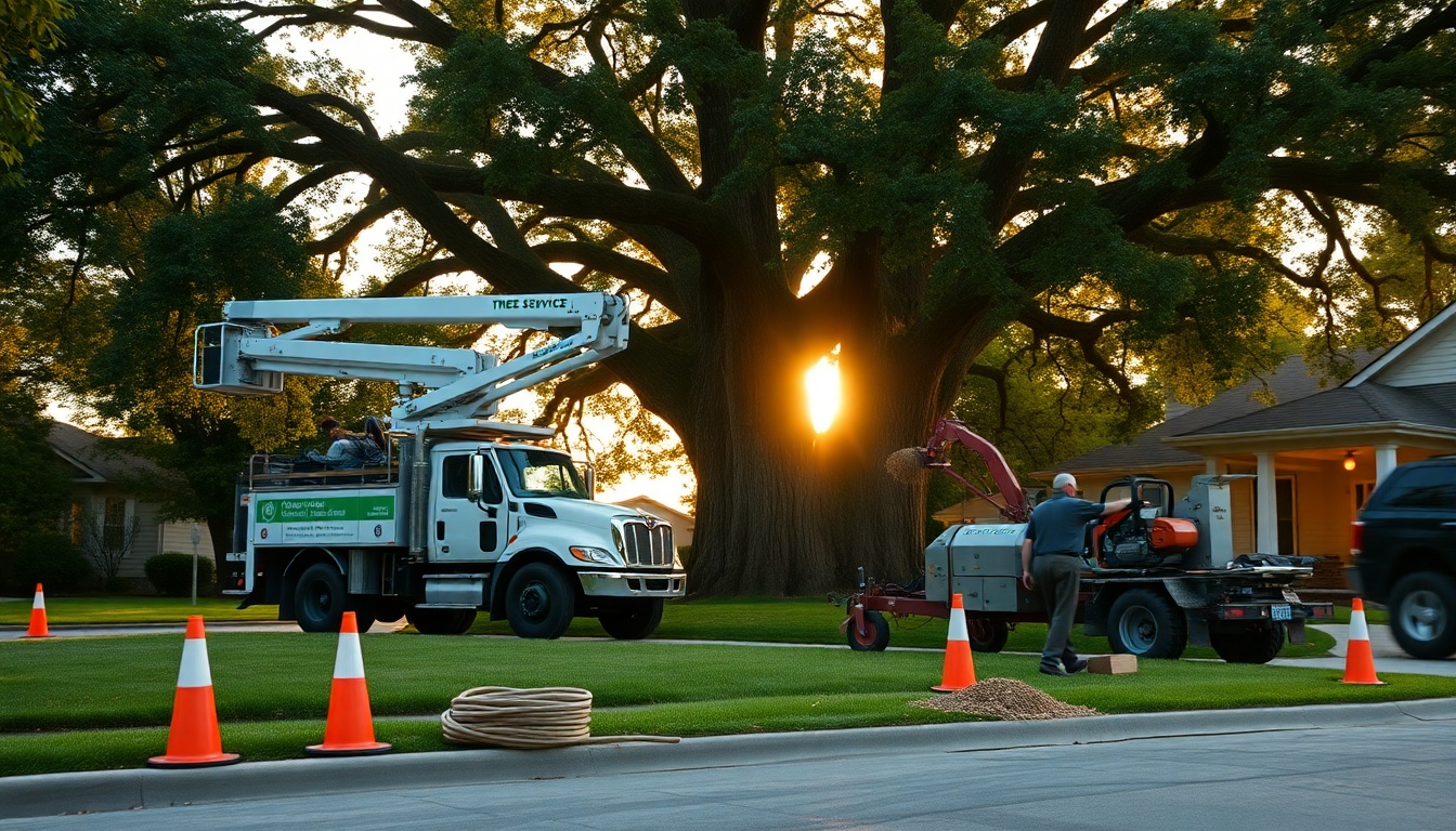 Tree Service service workspace in North Carolina at golden hour