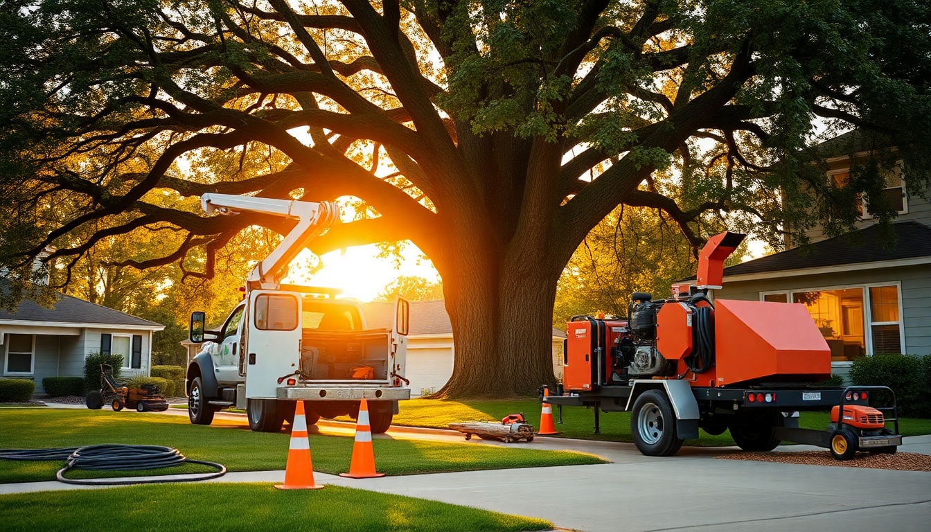 Tree Service service workspace in North Dakota at golden hour