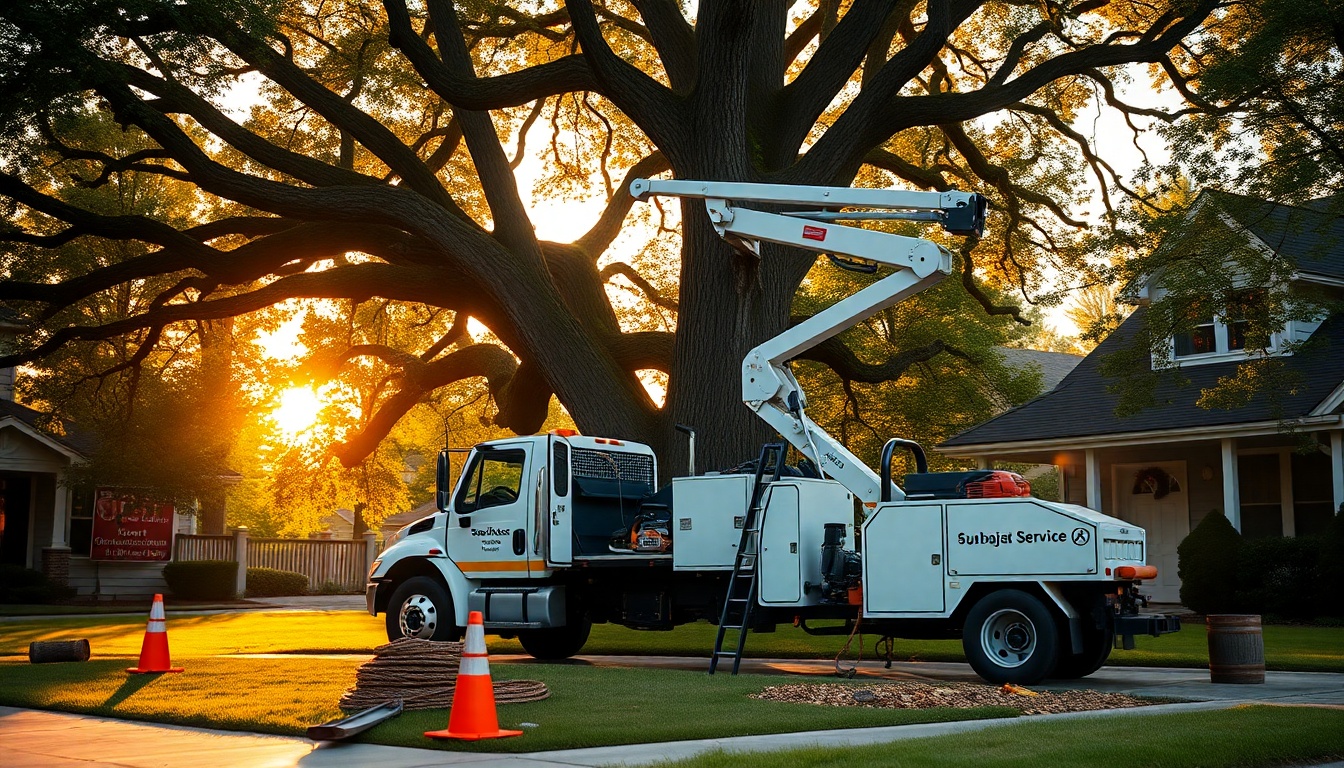 Tree Service service workspace in Ohio at golden hour
